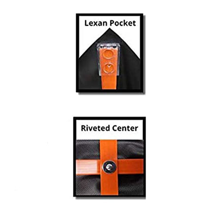 36" Non Reflective Fluorescent Vinyl Orange Roll-Up Warning Sign. Legend: UTILITY WORK AHEAD W21-7