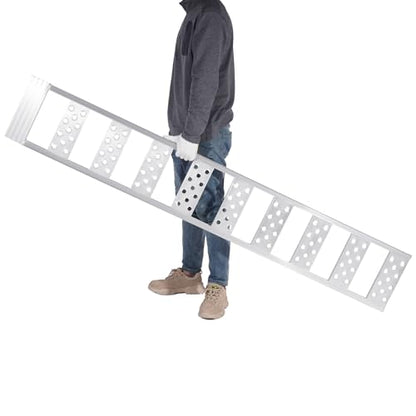 VEVOR Aluminum Ramps, 1250lbs, Straight Ramp with Treads and Load Straps, Portable Loading Ramp for Motorcycles, ATVs, Trucks, Lawn Mower, Dirt Bike, Garden Tractor, 78" L x 12" W, 2Pcs - size: 1250lbs