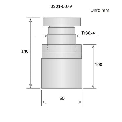HHIP-3901-0079 Adjustable Screw Jacks (Various Adjustable Ranges 23-30mm to 100 to 140mm), Black - size: Adjustable Range 100-140mm