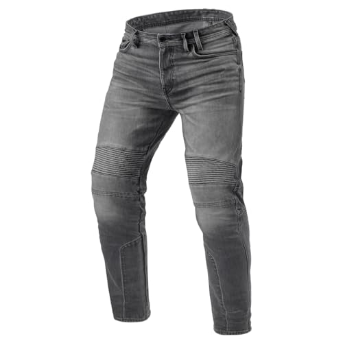 REV'IT! Men's Moto 2 Tapered-Fit Motorcycle Jeans (Medium Grey Used - 30Wx32L) - color: Medium Grey Used, size: 30W x 32L