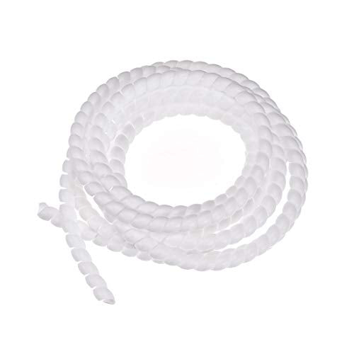 uxcell Flexible Spiral Cable Wrap Wire Cord Wraps Management Sleeve 8mm x 10mm Computer Wire Manage Cord 3 Meters Length White - color: White