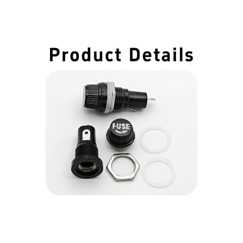 pson 4Pcs 5 x 20mm Panel Mount Fuse Holder with Screw Cap for Power Supplies, Control Panels, Solar Systems, Automotive - size: 5 x 20mm