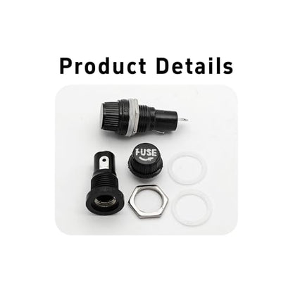 pson 4Pcs 5 x 20mm Panel Mount Fuse Holder with Screw Cap for Power Supplies, Control Panels, Solar Systems, Automotive - size: 5 x 20mm