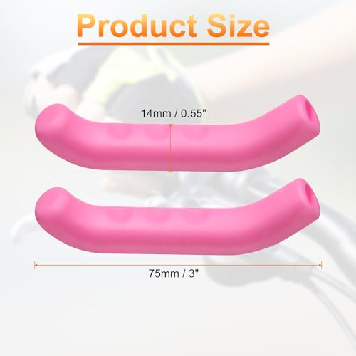 HARFINGTON 3 Pairs Bike Brake Lever Cover Silicone Brake Lever Grip Protector Anti-Slip Brake Handle Protection Covers Sleeve for Mountain Road Bike Cycling, Pink - color: Pink