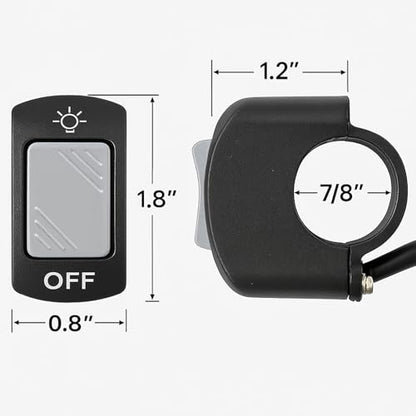 Motorcycle Handlebar Light Switch On Off Button Toggle Swtch Bicycle Motorcycle Tuning Part for U5 U7 U2 LED Headlight Scooter Electrombile Grey 1Piece - color: Grey