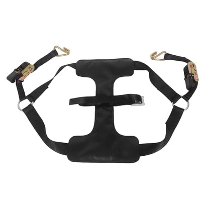 MOTO4U Motorcycle Tire Sling Ratcheting Tie Down, Heavy Duty Black Strap with Ratchets, Non-Slip Rubber Design for Motorcycle Rear Tires