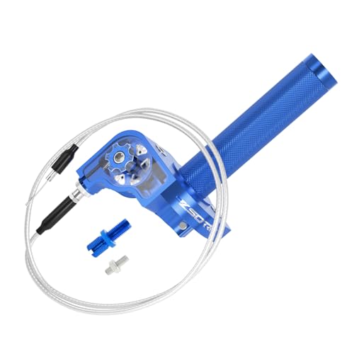 Throttle Grip Throttle Cable Motorcycle 22mm Universal CNC Aluminum Accelerator Throttle Twist Grips Handlebars for KLX CR CRF EXC XR TTR CB SSR ATV Dirt Bike Pit Bike - color: Blue