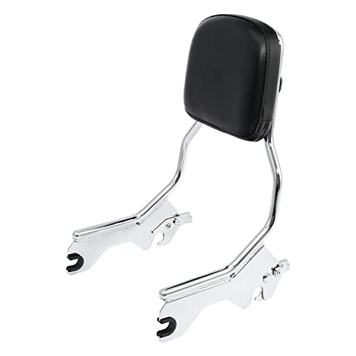 XFMT Motorcycle Detachable Standard Height Sissy Bar Upright Passenger Backrest Pad For Harley Softail Low Rider Sport Glide FXLR FXLRS and FLSB '18-Later, Chrome - color: Chrome