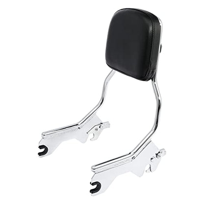 XFMT Motorcycle Detachable Standard Height Sissy Bar Upright Passenger Backrest Pad For Harley Softail Low Rider Sport Glide FXLR FXLRS and FLSB '18-Later, Chrome - color: Chrome