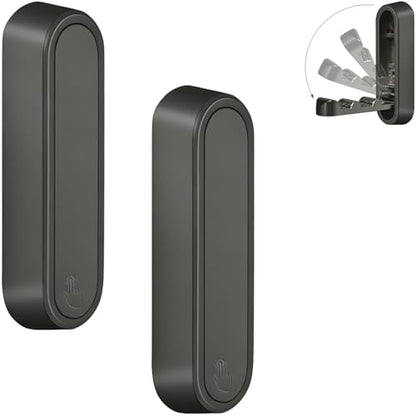 2PCS Foldable Wall Hooks, Flip Down Design with 40 lbs Heavy-Duty Capacity, Retractable Wall Hooks for Bathroom, Bedroom & Entryway Space Saving (Black) - color: Black, size: 2 Hooks