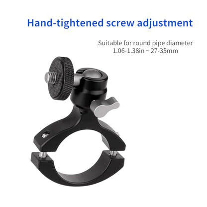 Bike Camera Handlebar Mount Motorcycle Pole Mount with 360° Ballhead Aluminum Handlebar Holder Compatible with GoPro/Insta360/AKASO/DJI Osmo Action Cameras