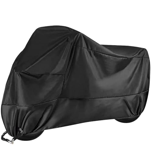 Waterproof All Season Motorcycle Cover Dustproof UV Protective Motorbike Rain Wear-Resistant Fabric Outdoor Moto(Black,M for 1600mm-1800mm) - color: Black, size: M for 1600mm-1800mm
