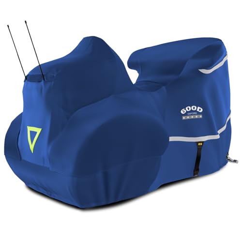 Motorcycle Cover with Side+Top Box Heavy Duty 600D Waterproof for Touring Models Harley Davidson Ultra Limited,Road Glide Limited, Gold Wing,Road Master,Indoor & Outdoor Storage Blue - color: Blue, size: Side+Top box