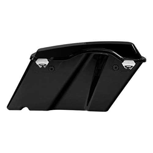TCMT Hard Saddlebags Trunk W/ 6x9 Speaker Lid Latch Key & Liners Carpet Insert Fits For Harley Touring Models CVO Road Glide Road King Street Glide Electra Glide Ultra Classic 1994-2013 - color: Vivid Black Black Latches(6x9 Dual Speaker Lid)