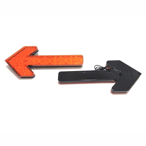 CFLMYYXGS 12V-24V 640 LED Universal Waterproof Vehicle Arrow Pilot Signal Light Watering Cart Sweeper Work Car Construction Vehicle LED Pilot Light Wrecker Indicator Light bar(Amber-Case-Amber) - color: Amber-Case-Amber LED
