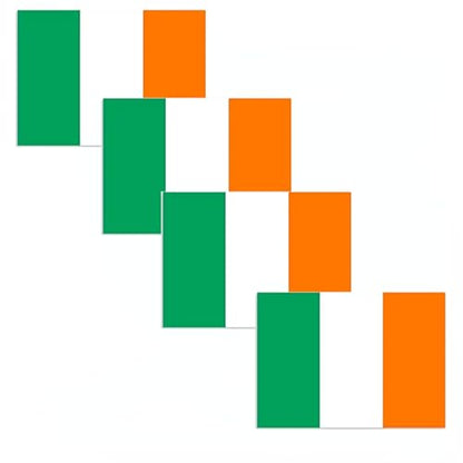 4 PCS Flag Stickers - Ireland Flag Stickers Decals for Cup Computer Laptop Car Bumper Window Helmet Musical Instrument with Smooth Surface - size: Ireland