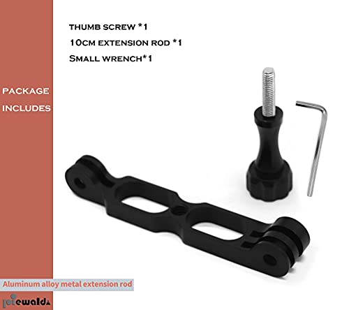 Aluminum Extension Arm Mount Helmet Stick Extension Arm Mount Compatible with GoPro Hero 9/8/7/6/5 /AKASO/Xiao Yi/DJI Osmo/Equipped with a Standard 1/4 Hole to Transfer More Photography Equipment