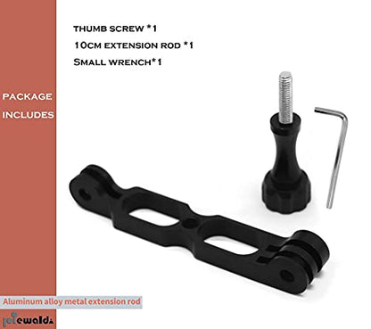 Aluminum Extension Arm Mount Helmet Stick Extension Arm Mount Compatible with GoPro Hero 9/8/7/6/5 /AKASO/Xiao Yi/DJI Osmo/Equipped with a Standard 1/4 Hole to Transfer More Photography Equipment