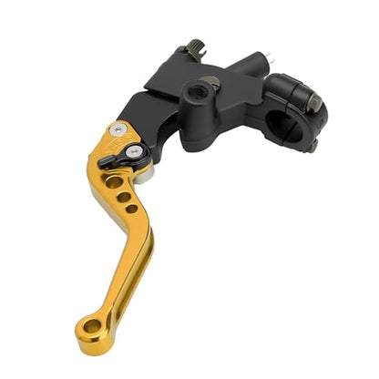 Universal Motorcycle Brake Lever 7/8" 22mm Handlebar CNC Hydraulic Master Cylinder Reservoir Clutch Pump Left & Right Set - color: Gold