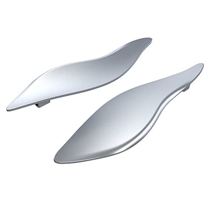 Advanblack Baracuda Silver Denim Side Wings Air Deflectors, Fairing Side Wing Windshield, Fairing Side Shield, Adjustable Wind Deflectors, Compatible for Harley Touring Street Electra Glide 2014-2023 - color: Baracuda Silver Denim