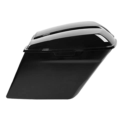 XFMT Motorcycle Saddlebags 5" Stretched Hard Saddle Bags Extended Saddlebags For Harley Touring Road King Street Glide Road Glide Electra Glide 2014-2024, Vivid Black - color: 5" Stretched-Vivid Black No Latches