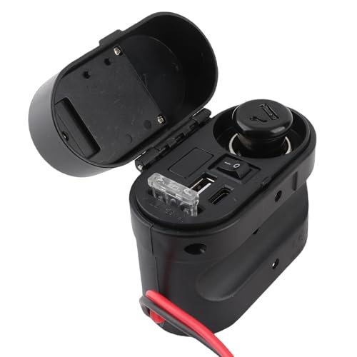 Motorcycle Lighter,Motorcycle USB Charger,Motorcycle 12V Cigarette Lighter with Element, Motorcycle Dual USB Phone GPS Adapter W Cigarette Lighter Socket Voltage