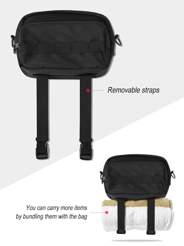 Nilkatss Motorcycle Handlebar Bag, Black Storage Tool Bag, Universal Fit for Cruiser, Sportster, Dirt Bike, Bicycle