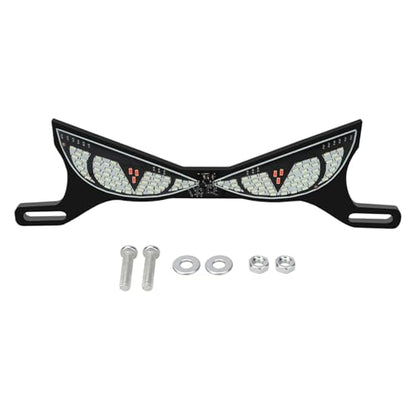 Motorcycle Brake Light, High Visibility Safety Lamp, 19x5x0.5cm, Eye Shape License Plate Lamp, License Plate LED Light, Sturdy And Weather Resistant, For Night Riding, Daily Commuting, Cycling, Travel - color: Snake eye lamp - ice blue + red flash