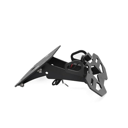 Motorcycle R25 R3 Fender Eliminator License Plate Holder/Tail Tidy Bracket For YAMAHA YZF-R25 2014-2023 / YZF-R3 MT-25 MT-03 2015-2023, LED License Plate Lights and Turn Signal Mounting Holes (Black)