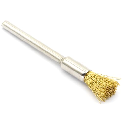 45-Piece Brass Wire Brush Set - Metal Rust Removal, Polishing, Cleaning - 1/8″ (3mm) Shaft - Removes Burrs, Dust, and Oxide Layer - Handles Rough Surfaces - Rotary Tool Accessories - style: Set of 45 Brass Wire Brushes