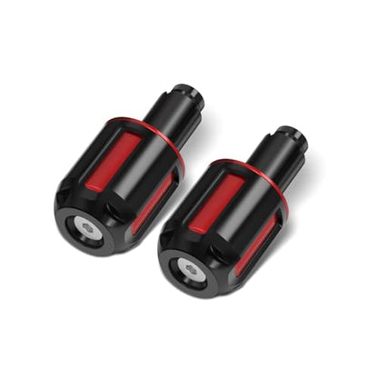 Motorcycle Handlebar Bar Ends Plug, CNC HandleBar Bar Ends Grips Plug Fit For Kawasaki Yamaha Honda Suzuki Aprilia And Motorcycles With Handlebar Inner Diameter Of 14-22mm (Red) - color: Red