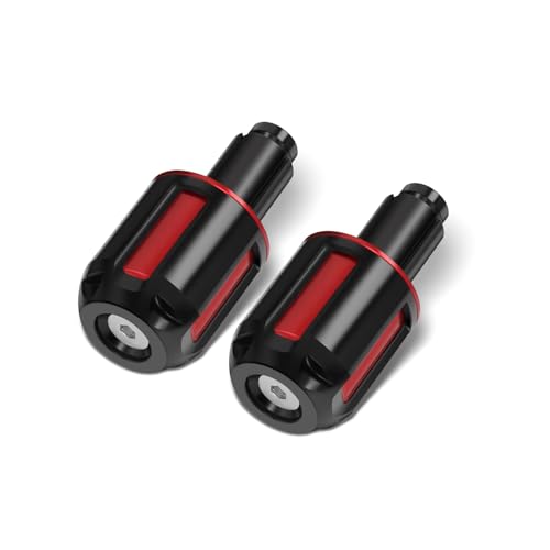 Motorcycle Handlebar Bar Ends Plug, CNC HandleBar Bar Ends Grips Plug Fit For Kawasaki Yamaha Honda Suzuki Aprilia And Motorcycles With Handlebar Inner Diameter Of 14-22mm (Red) - color: Red