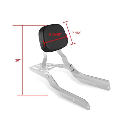 Sissy Bar Luggage Rack for Honda VTX 1300/1800 N/R/S Models | Motorcycle Passenger Backrest for Honda VTX1300 2003-2006 VTX1800 2002-2008 (Chrome) - size: Chrome 1 & Rack