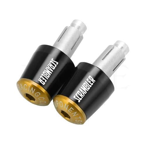 Motorcycles Handlebar Grips Cap Weight PartsAnti Vibration Plug Ends for Ducati Scrambler 2015-2016 15-16 - color: Black gold