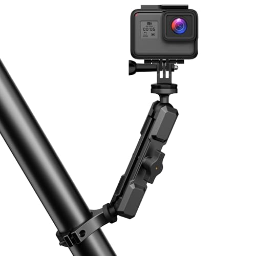 Hamdril 360° Adjustable Camera Mount Compatible with, Insta360 X5 X4 X3, GO3, Ace Pro 2, DJI Action 3 4 5 Pro, Pocket 3 & More, Fits 0.76-2 Inch Round Tube for UTV ATV Motorcycle Bike