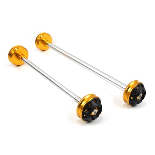 Arashi Axle Sliders Wheel Protectors Front and Rear Fork for Yamaha YZF R1 2009-2014, Motorcycle Accessories Parts Gold