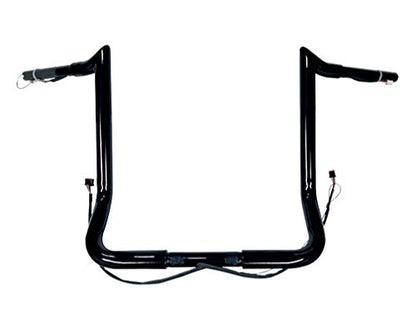 Dominator Industries 1 1/4" PRE-WIRED 14" Meathook Bar Ape Hangers Handlebars Compatible with 2014-2022 Harley Davidson Bagger Electra & Street Glide Special Ultra Limited & Low (Gloss Black)