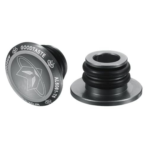 HARFINGTON Bar End Plugs Aluminum Handlebar End Caps Bike Plugs 0.57oz with Matching Rings for MTB Road BMX Fixed Gear Bike, Gray - color: Gray