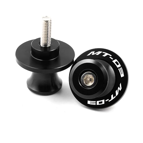 MOWOK Fit For YAMAHA MT-03 MT03 2015 2016 2017 2018 2019 2020 2021 2022 2023 2024 2025 2026 Motorcycle 6MM Swingarm Spools Slider M6 Stand Screws (Black) - color: Black