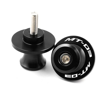 MOWOK Fit For YAMAHA MT-03 MT03 2015 2016 2017 2018 2019 2020 2021 2022 2023 2024 2025 2026 Motorcycle 6MM Swingarm Spools Slider M6 Stand Screws (Black) - color: Black