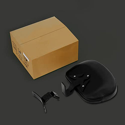 TCT-MOTORPARTS Driver Rider Backrest Pad Fits for Harley Touring 2009-2023 Road King Street Road Electra Glide Ultra Black Stitching - color: Driver Backrest Black