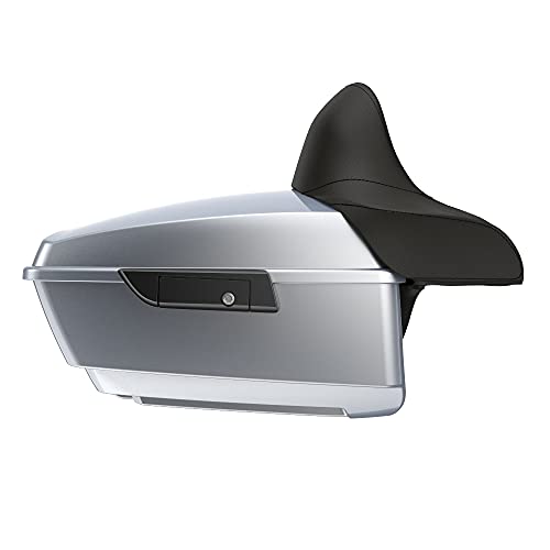 Advanblack US Stock Barracuda Silver(Glossy) King Tour Trunk Pack, Black Mount Bracket, Top Luggage Rack, Orange Trunk Pak Liners Fit for 09-Later Harley Touring, Road Glide, Street Glide Special - color: Barracuda Silver(Glossy)
