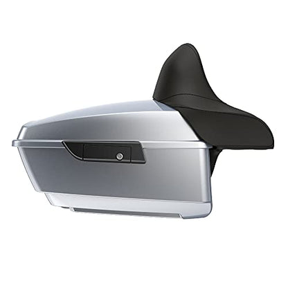Advanblack US Stock Barracuda Silver(Glossy) King Tour Trunk Pack, Black Mount Bracket, Top Luggage Rack, Red Trunk Pak Liners Fit for 09-Later Harley Touring, Road Glide, Street Glide Special - color: Barracuda Silver(Glossy)