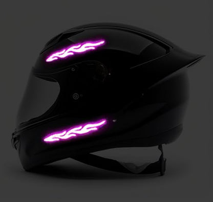 customTAYLOR33 High-Intensity Grade Premium Reflective Tribal Flame Helmet Decals, Motorcycle Safety Sticker Decals (Special Edition Purple) - color: Special Edition Purple
