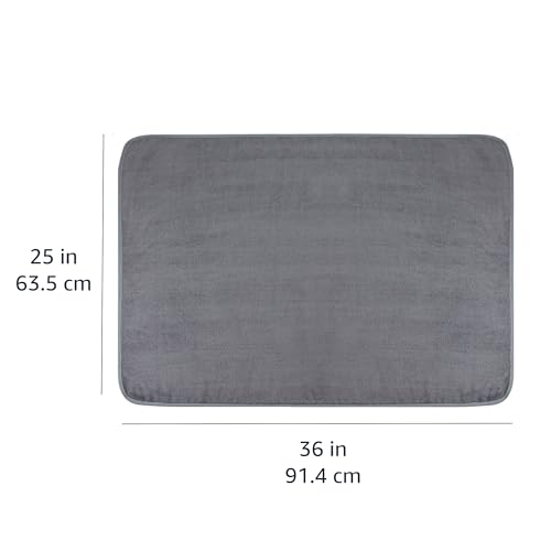 Amazon Basics Super Absorbent Microfiber Car Drying Towel, Streak-Free, Non-Abrasive, 36"L x 25"W, Gray - color: Gray, size: 36"L x 25"W