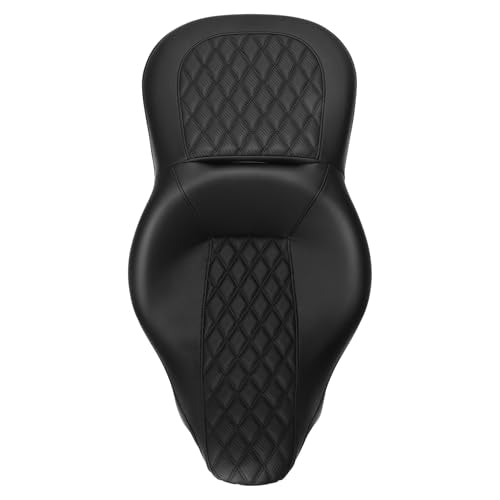 C.C. RIDER 2 Up Driver Rider&Passenger Seat fit for Harley Touring Road King Street Glide Road Glide Electra Glide 2009-2023 - color: 08# Black
