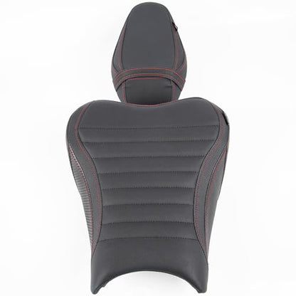 Motorcycle Driver Rider Rear Passenger Seat fit for Z900 Z 900 2017 2018 2019 2020 2021 2022 2023 2024 Pressure Relief Soft Pillion Saddle Cushion Pad, Black - color: Front & Rear - Black