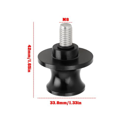 SING F LTD Motorcycle M8 Rear Swingarm Spools Sliders Swing Arm Stand Screw Compatible with Kawasaki Z900 / RS 2017-2025, Black - color: Black