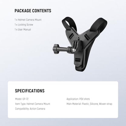 NEEWER Motorcycle Helmet Chin Camera Mount Strap, POV Vlog Accessories Kit for Video Recording Filming Compatible with GoPro Insta360 DJI AKASO Action Camera, GP-72