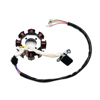 PRO BAT ATV Quad Complete Electrics AC Wire Harness Kit with CG-8 Stator 6-Pin AC CDI ATV Switch Ignition Coil Solenoid Relay Spark Plug for 150cc 200cc 250cc 300cc Zongshen Lifan Black - style: B 8 Pole+ B Ignition Coil+B Rectifier
